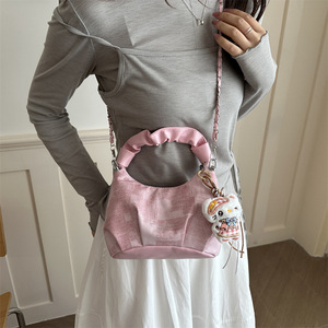 Borsa a tracolla da donna in PU con cerniera e dettaglio catena, design di nicchia, colore unico, moda stagionale per l'estate 2026, porta carte d'identità - Product Image 2