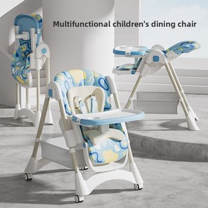 Chaise haute pliable pour bébé, réglable en hauteur, avec siège inclinable, portable pour la maison, chaise de repas sécurisée pour bébés et enfants - Product Image 2