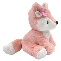 Animal en peluche de renard rose micro-ondable-Soulagement de la douleur chaude et froide Réchauffeur Apaisant Pondéré Peluche Chauffante Cadeaux pour les enfants