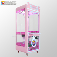 Vente d'usine jeux d'arcade à pièces entièrement transparent haut niveau d'apparence saisir des jouets en peluche poupée cadeau grue griffe machine