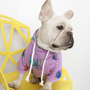 Autumn and Winter Plus Fleece Pet Parent-child Cat <b>Dog</b> Clothes Kitten Hooded Two-legged Hoodie Teddy Blue Cat Clothes - Product Image 3