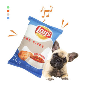 Fun Foods <span class=keywords><strong>Dog</strong></span> Chip Toy piccole e grandi razze Anti ansia interattivo masticare simpatici giocattoli per cani giocattoli squittio per animali domestici - Product Image 1