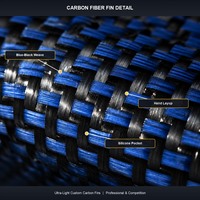 Palmes de plongée en apnée ultra-légères en fibre de carbone bleu-noir, poche intégrale en silicone, dureté personnalisée, longueur 105 cm, compétition OEM