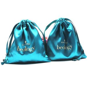 Vente en gros de petites pochettes à cordon en satin écologiques avec logo personnalisé imprimé pour bijoux et emballages cadeaux - Product Image 6