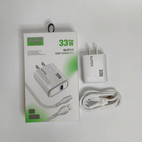Charger Dinding 2IN1 QC3.0 Colokan US EU Satu Port USB Dengan Kabel Micro Type C untuk Ponsel (Laris Terjual)