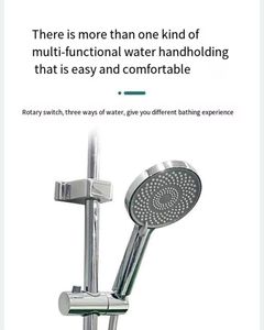 <span class=keywords><strong>หัว</strong></span>ฝักบัวแบบสายฝนด้ามจับคู่สไตล์ร่วมสมัยแผงกระจกไฟฟ้าทองเหลืองเซรามิกก๊อกน้ำในห้องน้ำร้อนและเย็น - Product Image 4