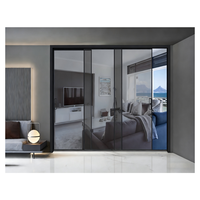 Porte coulissante à rupture de pont thermique, efficace en termes d'énergie NFRC, pour usage commercial et intérieur (chambre), en alliage d'aluminium, résistante aux intempéries, double.