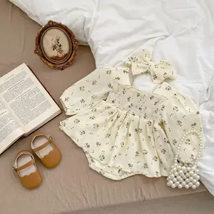 Mono floral para bebé, Pelele de algodón de manga larga para bebé, ropa para niña bebé 2023