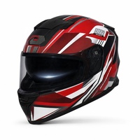 Casque de moto modulaire rouge et noir, coque ABS, certifié DOT 3C, modèle 557 Airflow, fermeture rapide, toutes saisons