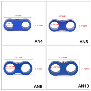 Aluminum Alloy Oil Pipe <b>Clamp</b> AN48106 4-Pack Blue Automotive Hose Fixing <b>Clip</b> For AN4 AN6 AN8 AN10 - Product Image 3