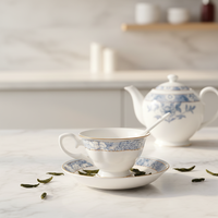 Service de table en porcelaine fine peint à la main, 60 pièces, de haute qualité, sans plomb ni cadmium, résistant aux éclats et durable, idéal pour un cadeau – Nouveauté très prisée
