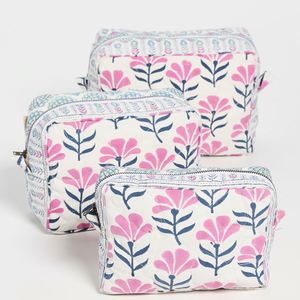 Bolsa de Maquillaje Portátil Ecológica de Lona Floral Acolchada Reutilizable con Cierre Personalizado para Organizar Cosméticos para Mujeres y Niñas Tallas S M L XL para Viaje - Product Image 5