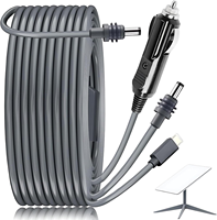Mini câble Starlink de 10 mètres Câble d'alimentation CC 3 en 1 Type C Prise allume-cigare 12V et cordon d'alimentation CC mâle Starlink V4 Mini câble d'alimentation CC