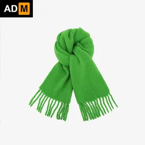 Wholesale Spot High Quality Soft Skin 85% Wool Scarf Beautiful Ladies Light Solid Color Winter Neck