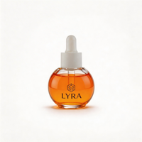 Flacon d'huile scintillante pour le corps et le visage, étanche, nouveau, 20ml 30ml 50ml, avec bouchon en bambou, flacon en verre essentiel, forme boule ronde, compte-gouttes givré