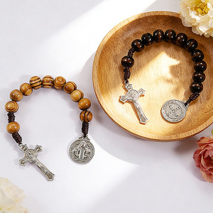 <span class=keywords><strong>Rosario</strong></span> de Bolsillo con Medalla de San Benito, Joyería de Muñeca con Agarre Cómodo y Crucifijo, Accesorios Religiosos para la Oración - Product Image 2