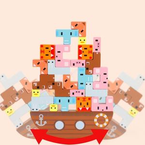 Natural Educational Animal Learning Balancing <b>Building</b> <b>Blocks</b> Game Toddler Puzzle Wooden Stacking Toys - Product Image 3