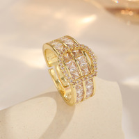 Anillos de Moda al por Mayor, Anillos de Mujer con Circonita Cúbica, Chapados en Oro Rosa, Estilo Dulce y Moderno