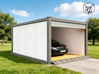 Garage préfabriqué en acier, maison conteneur, atelier modulaire détachable avec porte à enroulement pour les familles avec voitures Ray-Zen
