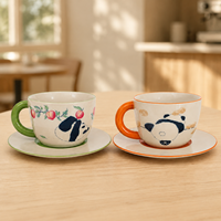 Ensemble tasse à café et soucoupe en porcelaine rayée 250 ml, mug en céramique au design minimaliste, compatible micro-ondes et lave-vaisselle, logo personnalisé, vente en gros, cadeau
