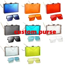 custom logo purses 2022 matching purse and sunglasses new women acrylic glasses sets sunglasses and purse sets