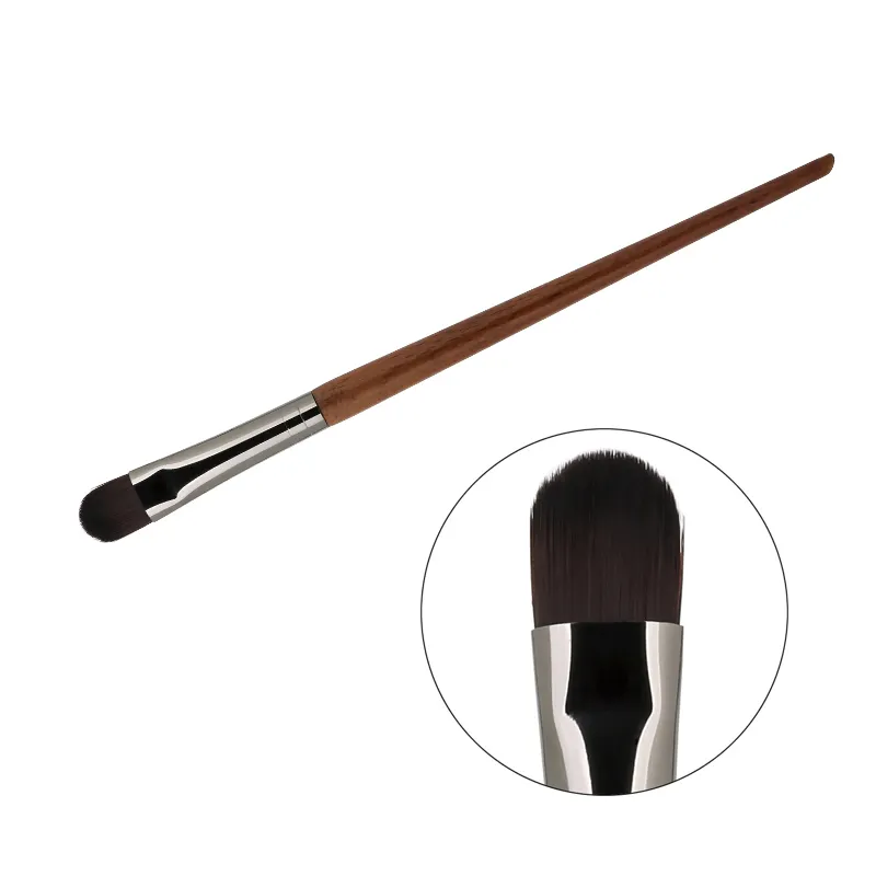Vegan Best Quality Flat Fan Makeup Brushes Small Concealer Brush for Foundation Powder Wood Handle for under Eye Application