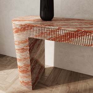 Mesa Consola de Mármol Acanalado Ballagio Rosso Levanto de KUMUSI FURNITURE - Product Image 6