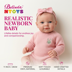 Bambole Reborn <span class=keywords><strong>Belinda</strong></span> Toys per Neonati, 11 Pollici, in Vinile, Realistiche, per Bambine e Bambini, Bambole Reborn Realistiche - Product Image 1
