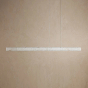 נברשות שיש טבע ליניארי הוביל מותרות תליון אור סלון alabaster - Product Image 2