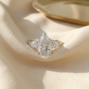 Anelli in Moissanite Taglio a Pera 4ct VVS D, Argento Sterling S925, Certificati GRA, Vendita all'Ingrosso - Product Image 3