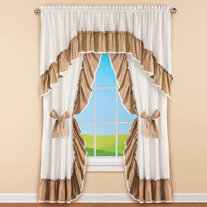 フリルエッジレーストリム 100% ポリエステル オールシーズン エレガント ウィンドウカーテン ドレープ タイバック付き プリンセスパネル - Product Image 3
