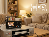 Convertisseur VHS vers numérique LR1 LR1+U avec écran 3 pouces, machine de conversion vidéo vers DVD numérique avec télécommande