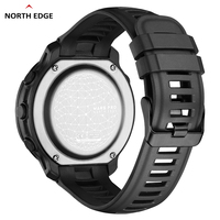 Reloj Deportivo Digital Unisex NORTH EDGE MARS Pro, Caja de Fibra de Carbono Shanghai, Manecillas Luminosas, Resistente al Agua 5BAR, Correa de Cuarzo y Goma