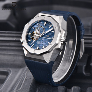 Reloj mecánico automático PAGANI DESIGN para hombre, caja cuadrada, esfera de cristal de 13,5 mm, esfera azul de acero inoxidable, resistente al agua 100M - Product Image 4