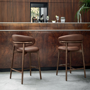Lot de 4 chaises de bar modernes en <span class=keywords><strong>bois</strong></span> pour restaurant, meubles de salle à manger, tabouret de cuisine, tabourets de comptoir en <span class=keywords><strong>bois</strong></span> de luxe <span class=keywords><strong>Wishbone</strong></span> - Product Image 4