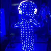 Costume de robot miroir LED, tenue lumineuse pour performance en boîte de nuit, scène, danse, personnalisable