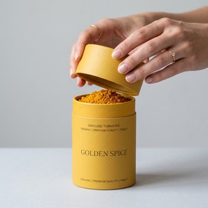 Custom Food Grade Sealed Round Paper Tube Cylinder <b>Box</b> for Turmeric Ginger Powder Spice Packaging Custom Logo Wholesale - Product Image 2