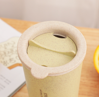 Gobelet à café réutilisable en paille de blé écologique en vrac, faible quantité, avec couvercle