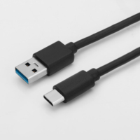Fábrica al por mayor cable de datos USB tipo C negro 1m 2M tipo A a C cable de carga rápida cable USB para dispositivo móvil inteligente