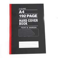 Carnet de composition A4/B6 en gros, couverture noire cousue, carton gris, 100 g/m², 2 quires, pour étudiants, en vrac, Cuadernos