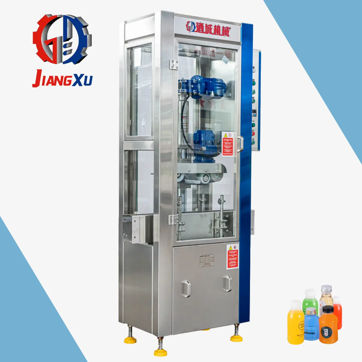 Máquina taponadora semiautomática LuZhou JiangXu, máquina de llenado de botellas de alcohol y máquina taponadora, botella de plástico