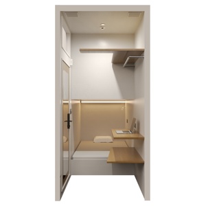 WE Smart Panel de madera Cerradura de puerta Cápsula Cama para dormir Diseño moderno Material ignífugo para la escuela Hotel Albergue juvenil Uso en <span class=keywords><strong>el</strong></span> hogar - Product Image 6