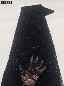 Giá bán buôn Gradient Bridal Guatemala đính cườm ren với sequins thêu lưới ren pháp Ren Vải cho đám cưới - Product Image 6