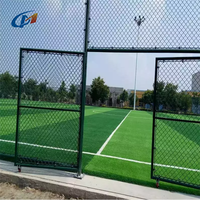 Cercas de Alambre Galvanizado por Inmersión en Caliente de 3.8mm, Recubiertas de PVC Verde, Malla Diamantada de 50*50mm, Puertas para Estadios
