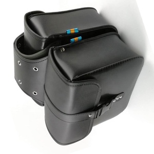 Sacs de selle rétro CQJB <span class=keywords><strong>pour</strong></span> <span class=keywords><strong>moto</strong></span>, sacs latéraux universels en <span class=keywords><strong>cuir</strong></span> PU imperméable <span class=keywords><strong>pour</strong></span> <span class=keywords><strong>moto</strong></span> - Product Image 6