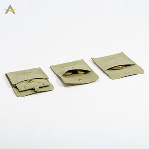 Pochette pour Bijoux en Microfibre à Bouton Pression avec Logo Personnalisé Auralux - Product Image 2