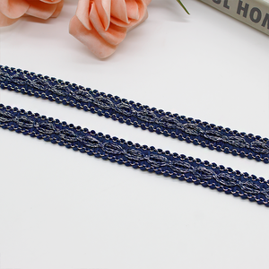 <span class=keywords><strong>Ruban</strong></span> tressé personnalisé en <span class=keywords><strong>dentelle</strong></span> florale <span class=keywords><strong>marine</strong></span> avec fil argenté, motif vague ajourée, pour vêtements en jean, accessoires pour cheveux, chaussures et sacs (Sexy) - Product Image 5