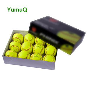 YumuQ Palline da Softball Personalizzate 12'' Misura Ufficiale in Pelle Sintetica - Nucleo in Schiuma <span class=keywords><strong>PU</strong></span> per Allenamento SlowPitch e Gioco Ricreativo - Product Image 4