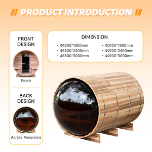 Sauna de Barril de Cedro para Exteriores, <span class=keywords><strong>Precio</strong></span> de Mayoreo, 6 Personas, Eléctrica, de Cedro Rojo Carbonizado, Diseño Europeo, para Uso en Spa Doméstico - Product Image 3