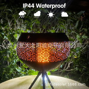 Lámpara solar de jardín LED con efecto de llama, decorativa, impermeable, para patio y jardín. - Product Image 1